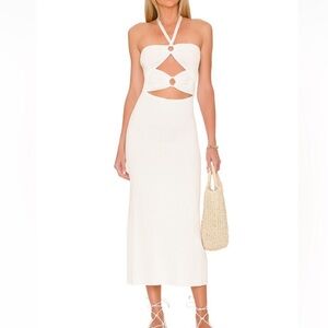 Solid & Striped White cutout midi dress
